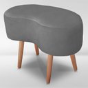 Ver imagem 5 de Puff Orgânico Curvo Decorativo Feijão Sala Luxo Tecido Suede:cinza Chumbo