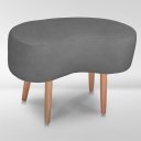 Ver imagem 3 de Puff Orgânico Curvo Decorativo Feijão Sala Luxo Tecido Suede:cinza Chumbo