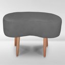 Ver imagem 1 de Puff Orgânico Curvo Decorativo Feijão Sala Luxo Tecido Suede:cinza Chumbo