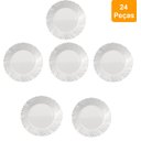 Ver imagem 1 de Jogo De Pratos Raso Vidro Branco Kit 24 Peças Duralex Opaline Pétala