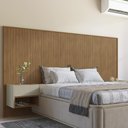 Ver imagem 2 de Cabeceira Florença Casal e Queen com 2 Mesas de Cabeceira Cedro/linho