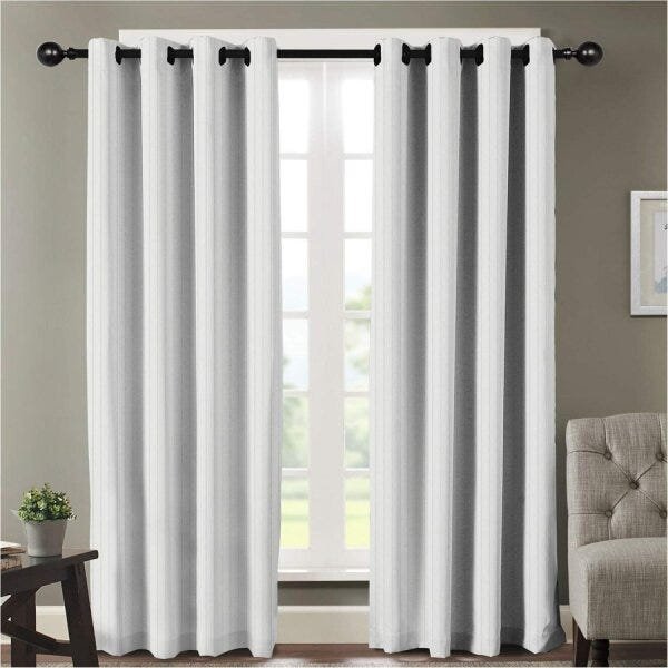 Cortina 2 Folhas Listrado Rover Aires 360cmx250cm Tecelagem Damata - 1