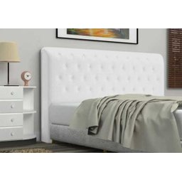 Cabeceira Casal Brenda 140 CM Suede Branco - D A Decor - 1