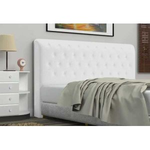Cabeceira Casal Brenda 140 CM Suede Branco - D A Decor