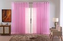 Ver imagem 2 de Cortina Sala Voal Quadriculado Charm Decoraçao 6,00x2,80:rosa