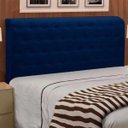 Ver imagem 1 de Cabeceira Casal Brenda 140 CM Courino Azul Marinho - D A Decor