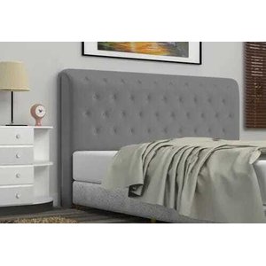Cabeceira King Brenda 195 CM Courino Cinza - D A Decor