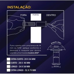 Visor Olho Mágico Timmer Extra Curto Lc Cromado 200º - 2