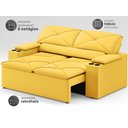 Ver imagem 3 de Sofá com Porta Copos Retrátil e Reclinável Pop 1,54m Velosuede Canario - Netsofas