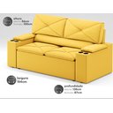 Ver imagem 2 de Sofá com Porta Copos Retrátil e Reclinável Pop 1,54m Velosuede Canario - Netsofas