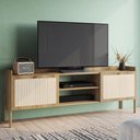 Ver imagem 4 de Rack para Sala de Estar Tv 65 Pol 183cm Pés Madeira Moss A03 Hanover Roble