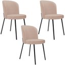 Ver imagem 1 de Kit 3 Cadeiras Sala de Jantar Estofada Gavi L02 Linho Rosê - Lyam Decor