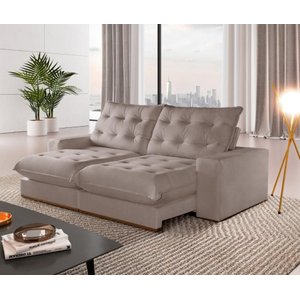 Sofá Retrátil e Reclinável Milão 2,30m com Super Pillow de 30cm com Molas Pocket - Movenzo Estofados