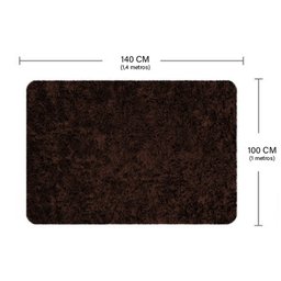Tapete Peludo para Sala Quarto Macio - Casen Tamanho:140x100cm;cor:marrom - 4