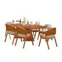 Ver imagem 1 de Mesa de Jantar Dunnas com 6 Cadeiras Beatriz Bege 180cm