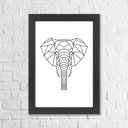 Ver imagem 1 de Quadro Decorativo Elefante Geométrico Para Sala e Para Quarto Com Moldura 24x34cm