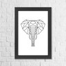 Quadro Decorativo Elefante Geométrico Para Sala e Para Quarto Com Moldura 24x34cm - 1