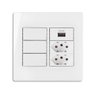 Conj 4x4 6 Postos - Int Simples + Usb 2a + Tom 10a Infiniti Cor:branco - 2