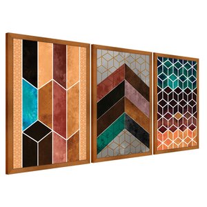Quadros Decorativo Premium 40x60 Chevron Marrom 3 Un Arte na Arte 115-RM2
