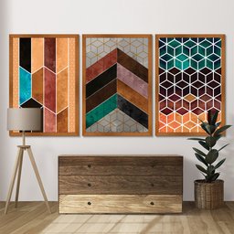 Quadros Decorativo Premium 40x60 Chevron Marrom 3 Un Arte na Arte 115-RM2 - 5
