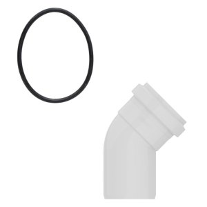 Joelho 45º Esgoto 75mm + Anel de Vedação P/ Esgoto Dn75