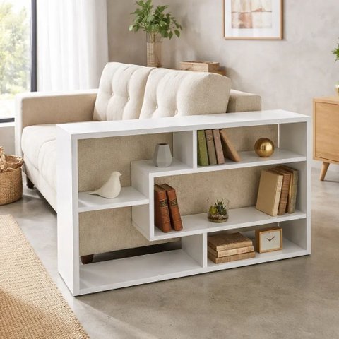 Aparador Lateral para Sofá 90x60 Branco