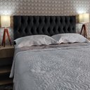 Ver imagem 1 de Cabeceira Casal Estofada Vintage Suede Preto 140 X 60 Rbl