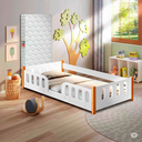 Ver imagem 1 de Cama Montessoriana Infantil Branca 77x154cm com Colchão Melissa Shop Jm