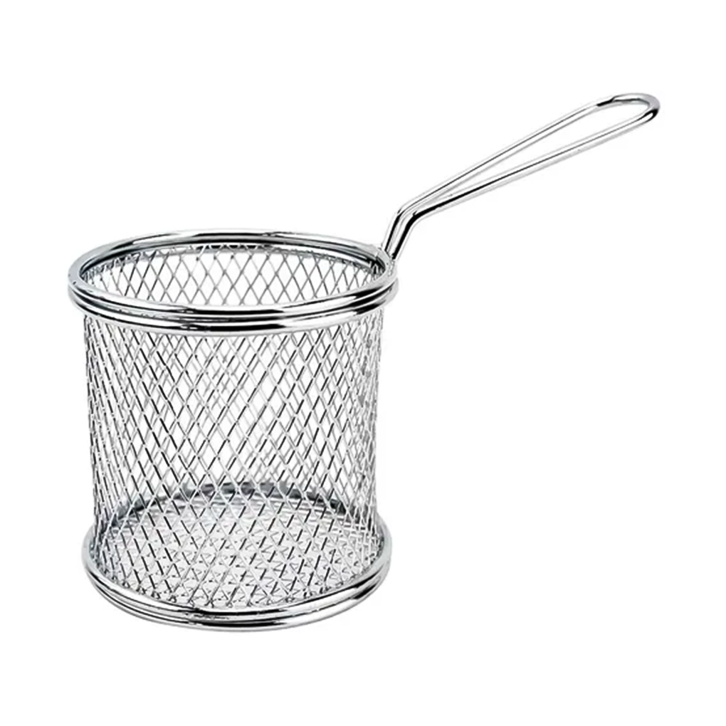 Jogo 3 Mini Cestas Inox Para Servir Fritas Fritura Porções Frango - 1