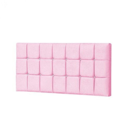 Painel Estofada Espanha 160cm Queen Strass Suede Rosa