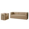 Kit Sofá e Poltrona na Caixa Modular Soft para a Sala:bege - 1
