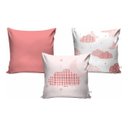 Ver imagem 2 de Kit Cortina + 3 Capas Almofadas Infantil Nuvem Rosa Mod 04