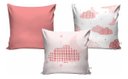 Ver imagem 2 de Kit Cortina + 3 Capas Almofadas Infantil Nuvem Rosa Mod 04
