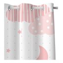 Ver imagem 3 de Kit Cortina + 3 Capas Almofadas Infantil Nuvem Rosa Mod 04