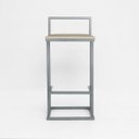 Ver imagem 5 de Banqueta Alta Tower Industrial Base Prata Suede Bege