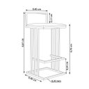 Ver imagem 2 de Banqueta Alta Tower Industrial Base Prata Suede Bege