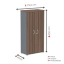 Ver imagem 4 de Armario Alto 02 Portas Pivotante 79,2cm x 161,1 Marrom/Walnut/Grafito