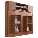 Ver imagem 4 de Cama de Casal Horizontal Articulável 2 Portas com Armário Aéreo Nogal - Panorama Móveis