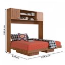 Ver imagem 5 de Cama de Casal Horizontal Articulável 2 Portas com Armário Aéreo Nogal - Panorama Móveis