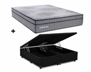 Ver imagem 1 de Cama Box Bau Casal Bipartido Preto Colchão Casal Exclusive Sleep Molas Ensacadas 138x188 - Ortobom