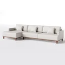 Ver imagem 1 de Sofá 5 Lugares Doha Living Fixo com Chaise 3,35m X 1,45m em Couro:bege