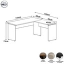 Ver imagem 3 de Mesa Escrivaninha em L 135cm x 150cm Pés Painel F5 Office Cor:Nogal com Preto