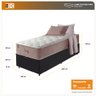Cama Box Baú Solteiro King Preto + Colchão Molas Ensacadas Visco Gel Charlotte 96x203x78cm - 3