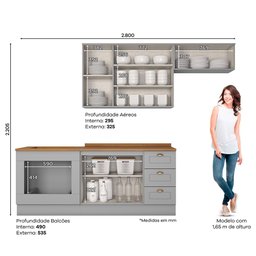 Cozinha Compacta Com Balcão Forno De Embutir Amy Casa 812 - 2