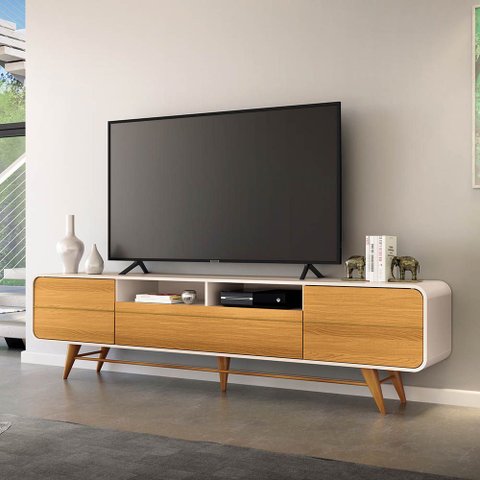 Rack para Sala Bancada de Tv 85 Pol 220cm Alissa H01 D’Rossi