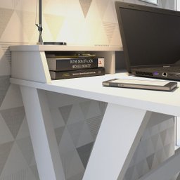 Mesa Escrivaninha para Escritório Itália:branco - 9