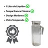 12 Jarras Suco de Vidro com Tampa Suco Água Cha Geladeira 1L - 4