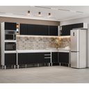 Ver imagem 2 de Armário de Cozinha Modulada de Canto 9 Peças CP04 Balcão Branco/Preto - Lumil Lumil Móveis