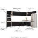 Ver imagem 3 de Armário de Cozinha Modulada de Canto 9 Peças CP04 Balcão Branco/Preto - Lumil Lumil Móveis