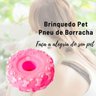 Mordedor rosa borracha pneu brinquedo cachorro interativo - 2